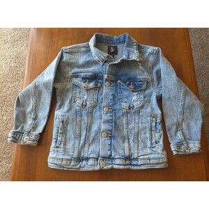 art class Girls Denim Jacket S (6/6X) Blue Button Collared Pockets